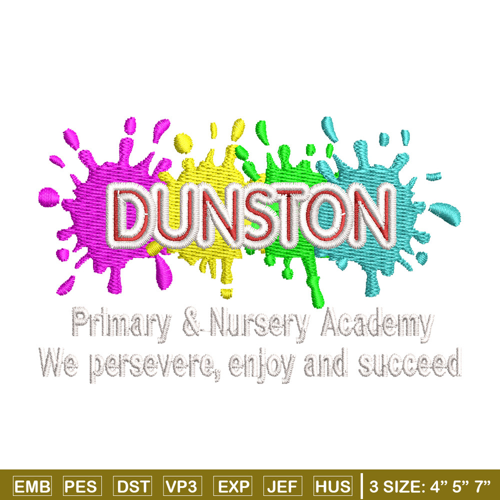 Dunston Primary logo embroidery design, logo embroidery, logo design, Embroidery shirt, logo shirt, Instant download.jpg