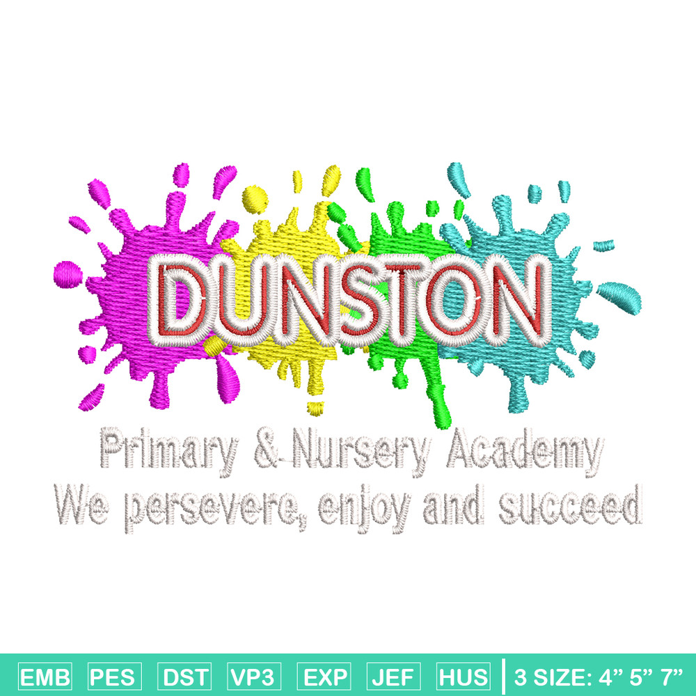 Dunston Primary logo embroidery design, logo embroidery, logo design, Embroidery shirt, logo shirt, Instant download.jpg