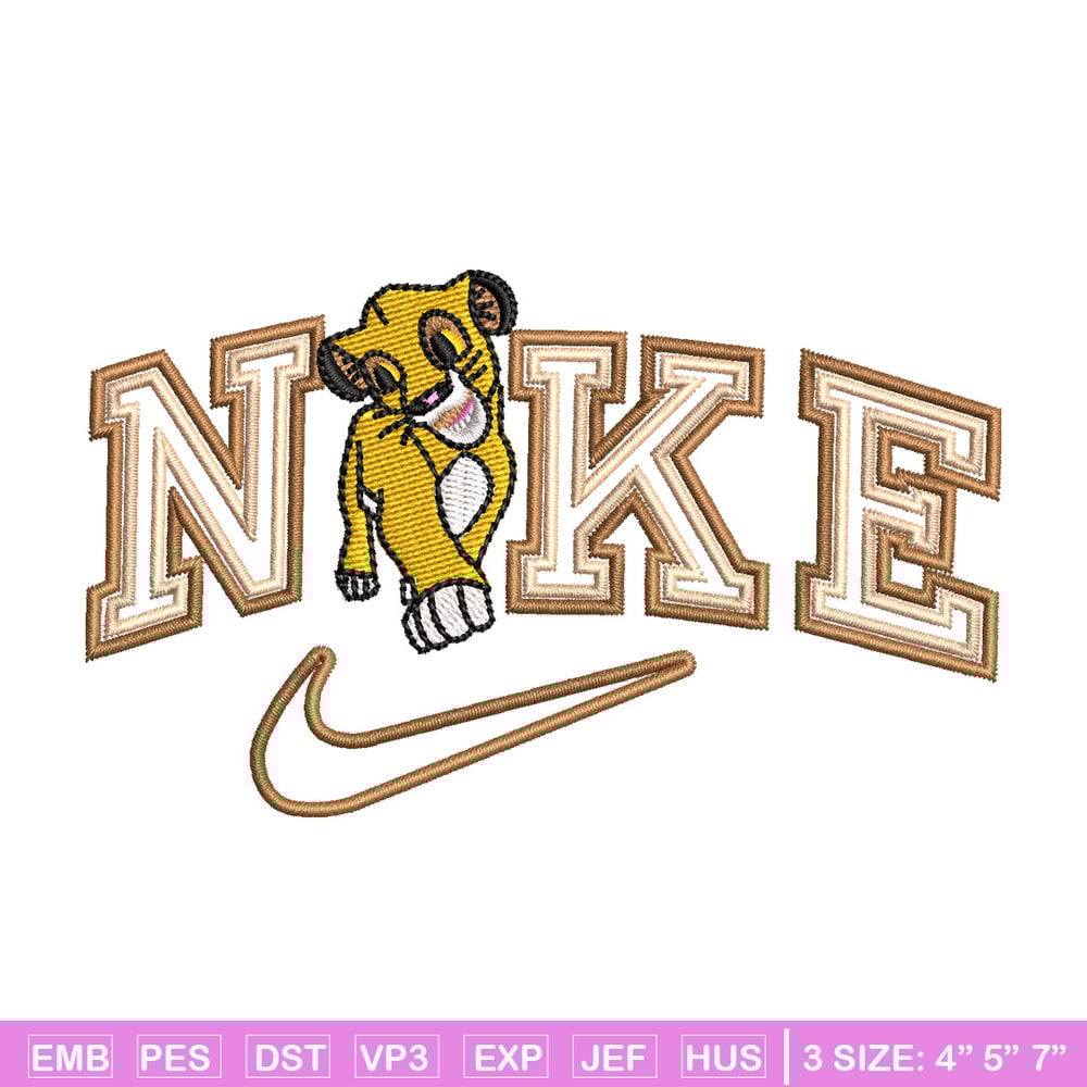 Nike lion child embroidery design, Lion king embroidery,Nike design, Embroidery shirt, Embroidery file, Digital download.jpg