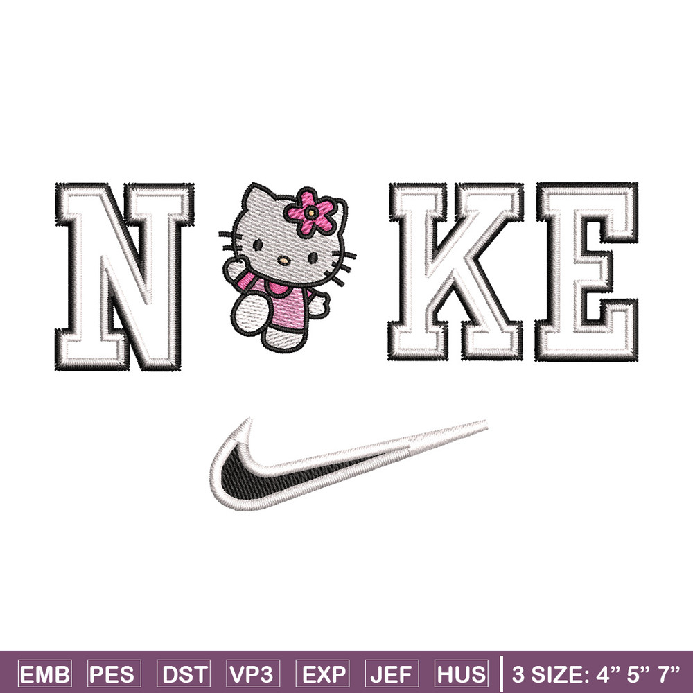 Nike kitty embroidery design, Hello kitty embroidery, Emb design, Embroidery shirt, Embroidery file, Digital download.jpg