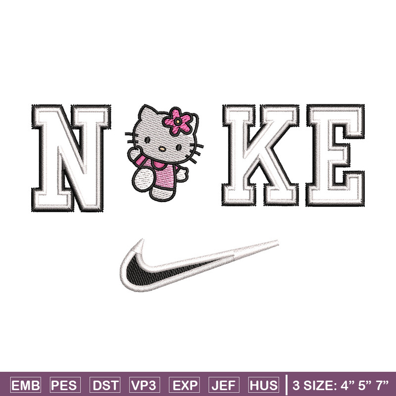 Nike kitty embroidery design, Hello kitty embroidery, Emb design, Embroidery shirt, Embroidery file, Digital download.jpg