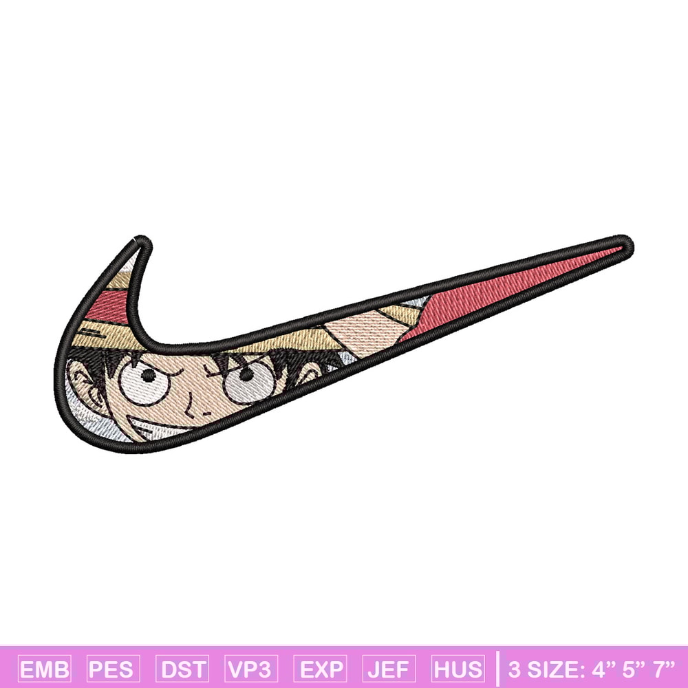 Nike luffy smile embroidery design, One piece embroidery,Nike design,Embroidery shirt, Embroidery file, Digital download.jpg