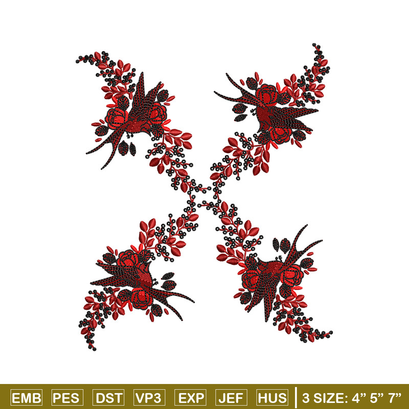 Flower windows embroidery design, logo embroidery, Flower design, Embroidery shirt, logo shirt, Instant download.jpg