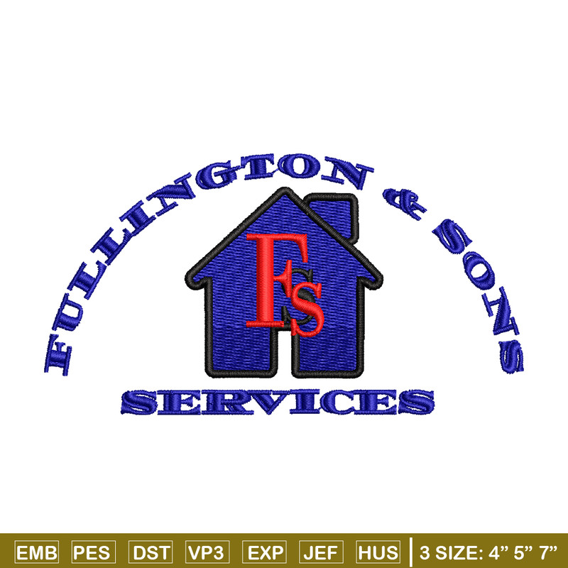 Fullington & sons services embroidery design, logo embroidery, Embroidery file, logo design, Instant download.jpg