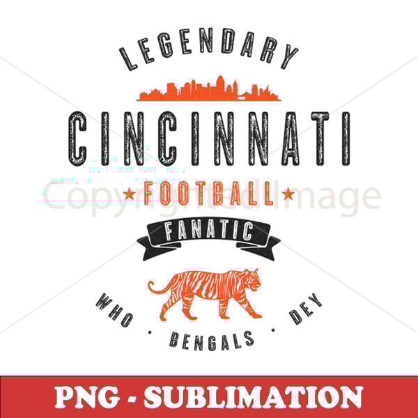 Cincinnati Football Fanatic - Vintage Inspired PNG Sublimation - Perfect for Retro Sports Apparel