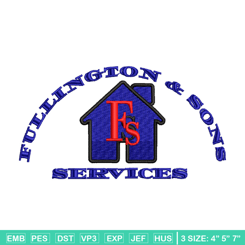Fullington & sons services embroidery design, logo embroidery, Embroidery file, logo design, Instant download.jpg
