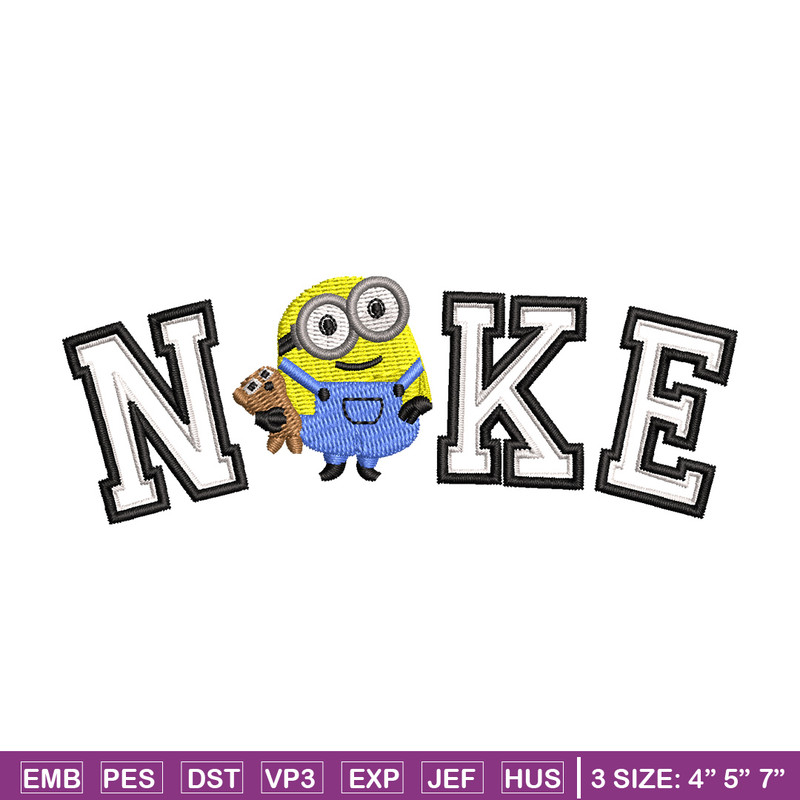 Nike minion embroidery design, Minion embroidery, Nike design, Embroidery shirt, Embroidery file, Digital download.jpg
