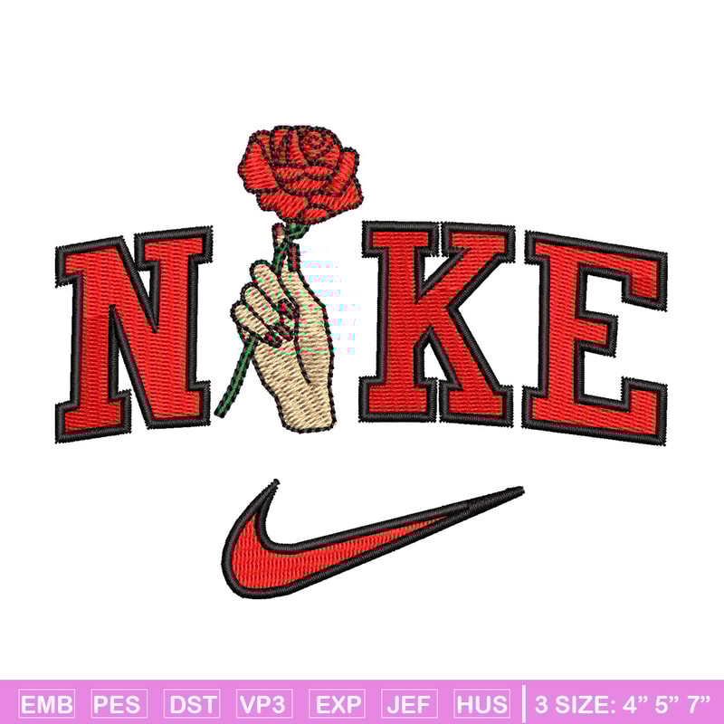 Nike red rose embroidery design, Nike embroidery, Embroidery file, Embroidery shirt, Emb design, Digital download.jpg