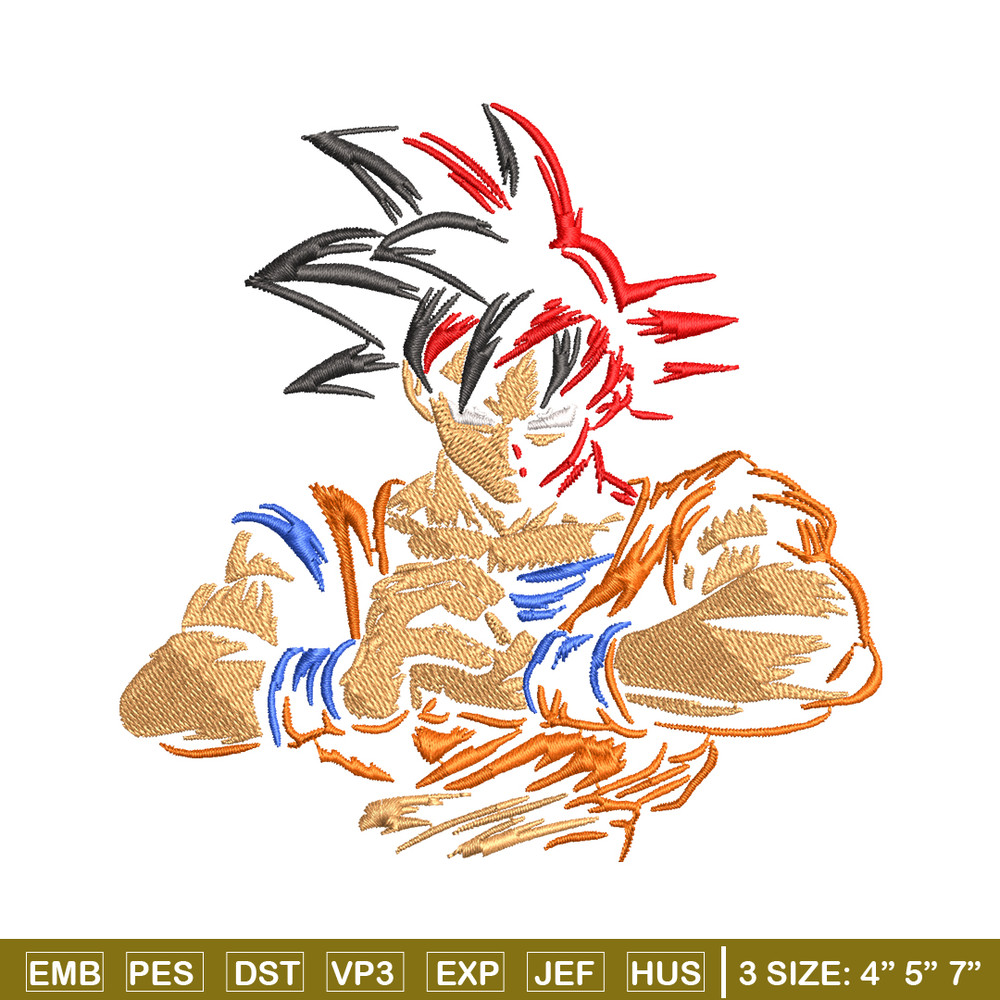 Goku embroidery design, Dragon ball embroidery, embroidery file, anime design, anime shirt, Digital download.jpg