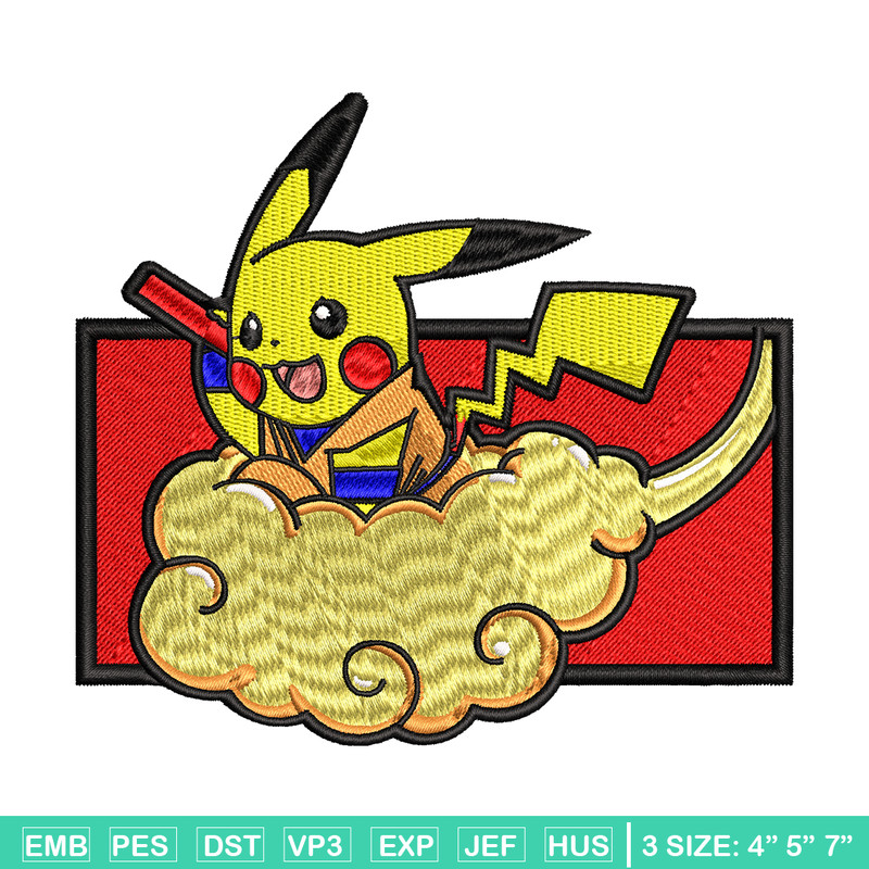 Goku Pikachu embroidery design, Pokemon embroidery, embroidery file, anime design, anime shirt, Digital download.jpg