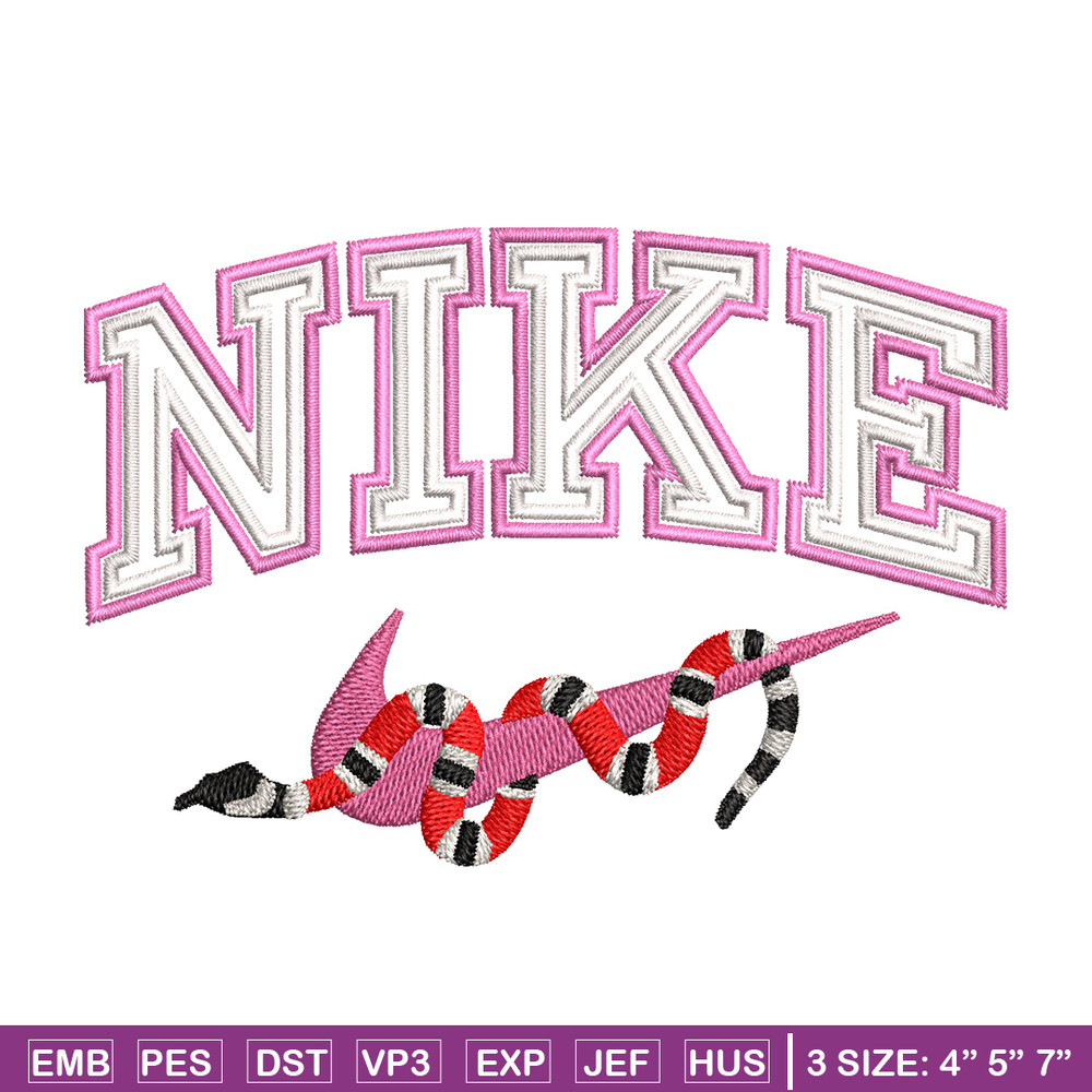 Nike snake embroidery design, Snake embroidery, Nike design, Embroidery shirt, Embroidery file, Digital download.jpg