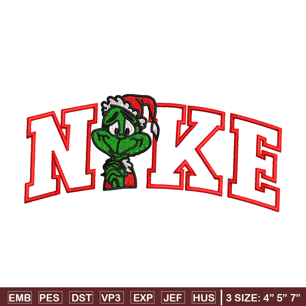 Grinch Nike Logo embroidery design, Grinch Nike embroidery, Nike design, logo shirt, Embroidery shirt, Digital download..jpg