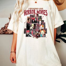horror characters comfort colors shirt, horror friends shirt, halloween movie character, horror killer, michael myers, j