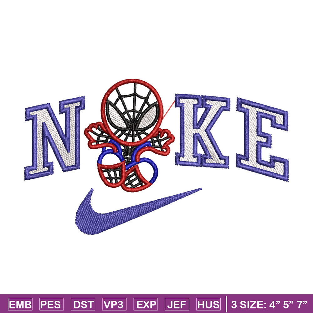 Nike spiderman embroidery design, Marvel embroidery, Nike design, Embroidery file,Embroidery shirt, Digital download.jpg
