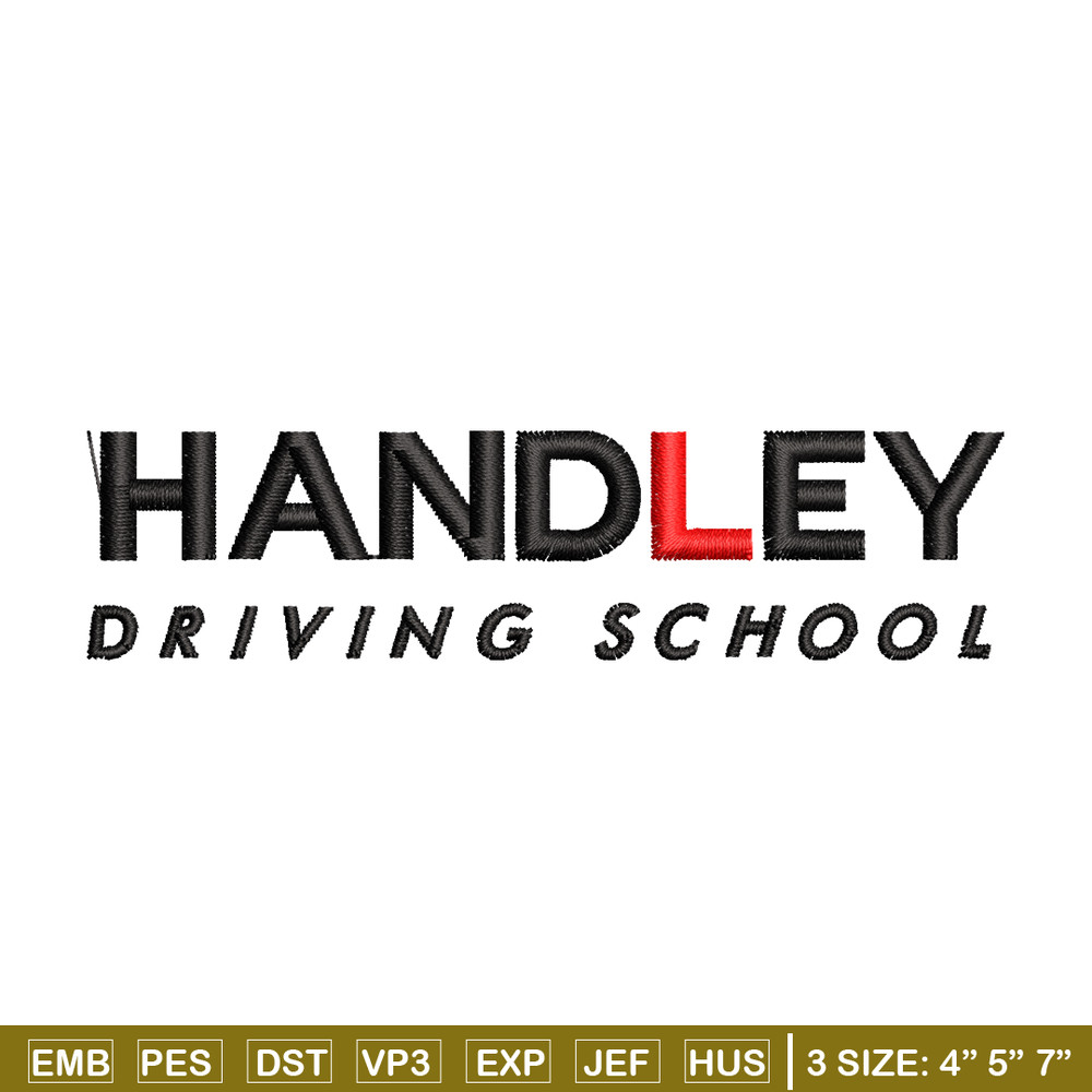 Handley Driving school logo embroidery design, logo embroidery, Embroidery file, logo design, Instant download.jpg