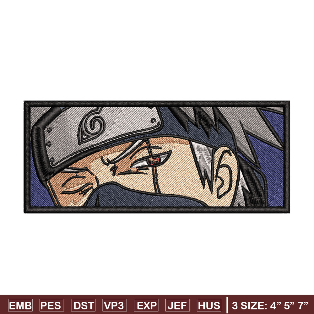 Hatake Kakashi embroidery design, Naruto embroidery, embroidery file, anime design, anime shirt, Digital download.jpg