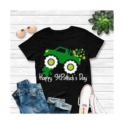st patrick's day monster truck svg, loads of luck svg dxf eps png, shamrock truck svg, kids cut files, lucky clover svg,