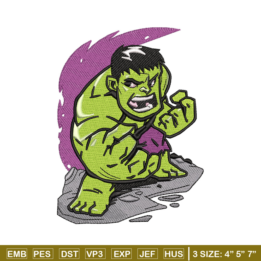 Hulk chibi embroidery design, Hulk chibi embroidery, movie design, Embroidery file, movie shirt, Digital download..jpg