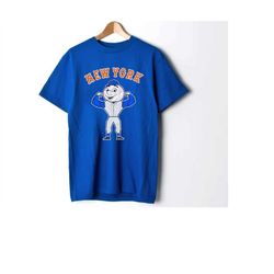 Vintage New York Baseball Funny Mascot 90s Royal Blue Shirt, New York Baseball Team Retro Tee, Sports Tshirt, American B