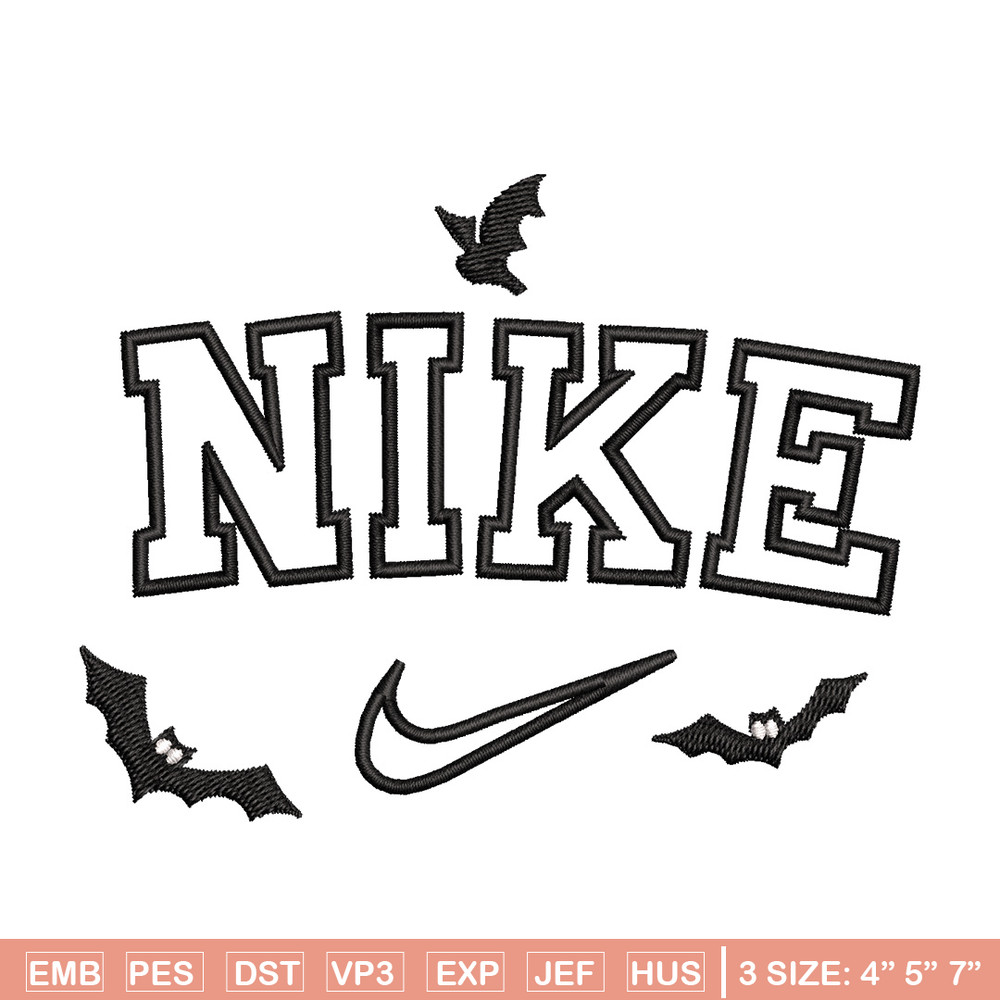 Nike x bat embroidery design, Bat embroidery, Nike design, Embroidery shirt, Embroidery file,Digital download.jpg