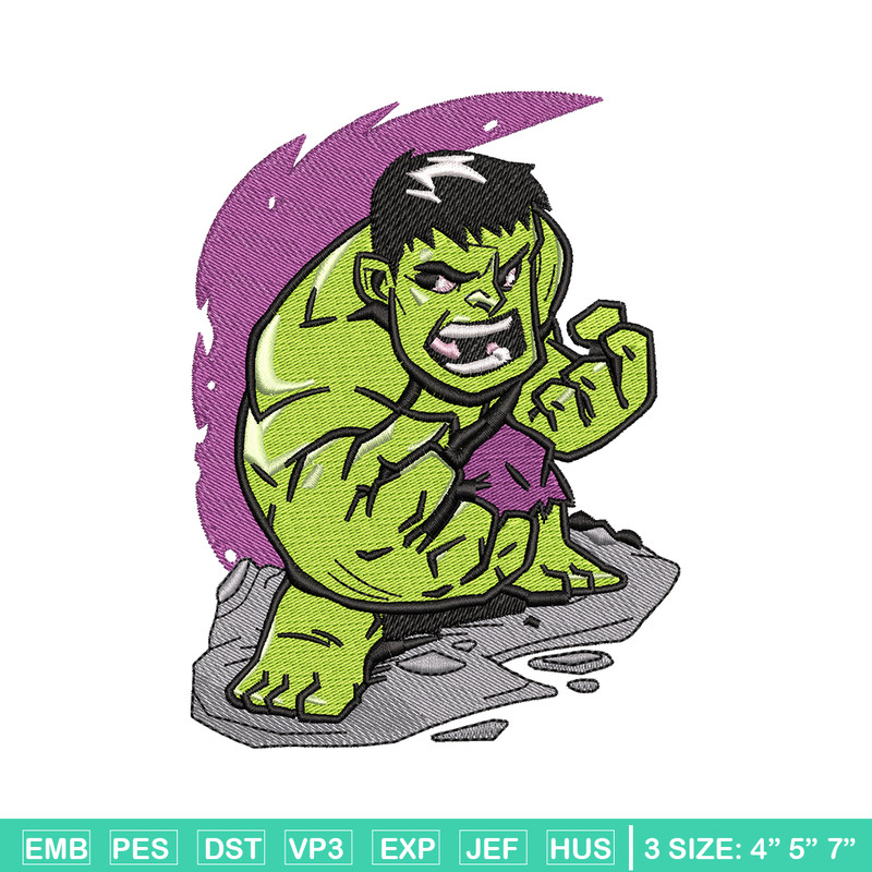 Hulk chibi embroidery design, Hulk chibi embroidery, movie design, Embroidery file, movie shirt, Digital download..jpg