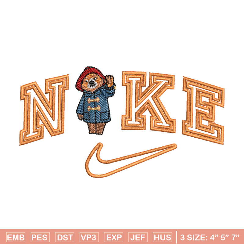Nike x bear embroidery design, Bear embroidery, Nike design, Embroidery shirt, Embroidery file,Digital download.jpg