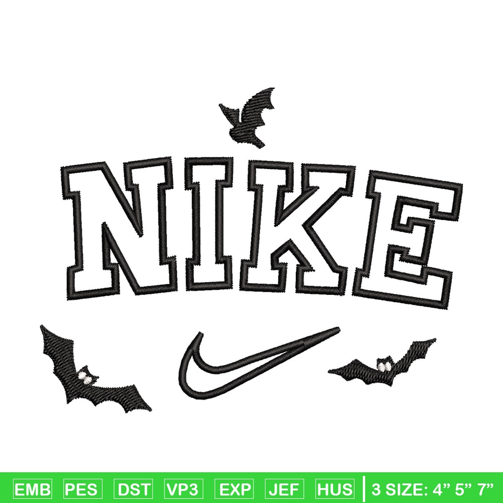 Nike x bat embroidery design, Bat embroidery, Nike design, Embroidery shirt, Embroidery file,Digital download.jpg