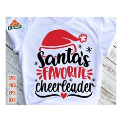 santas favorite cheerleader svg, christmas cheerleader svg, santa svg, cheer svg, cheerleader holiday svg, cheerleader c