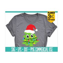 christmas tree with lights svg,boy christmas svg,kawaii christmas tree png,kids cut file,holiday clipart,kid xmas clipar