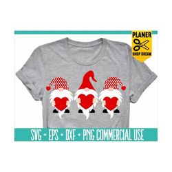 three gnomes holding hearts svg,valentine svg clipart,valentine's day svg, gnomes svg, girls valentine shirt design,gnom