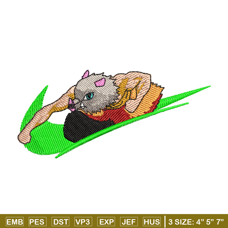 Inosuke Nike embroidery design, Kimetsu no Yaiba embroidery, Nike design, anime design, anime shirt, Digital download.jpg