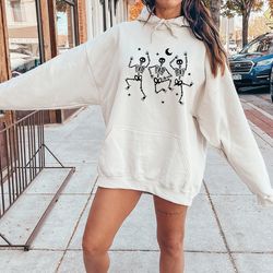 dancing skeleton sweatshirt, skull halloween sweatshirt, scream sweatshirt, horror shirt, halloween party shirt, fall sh