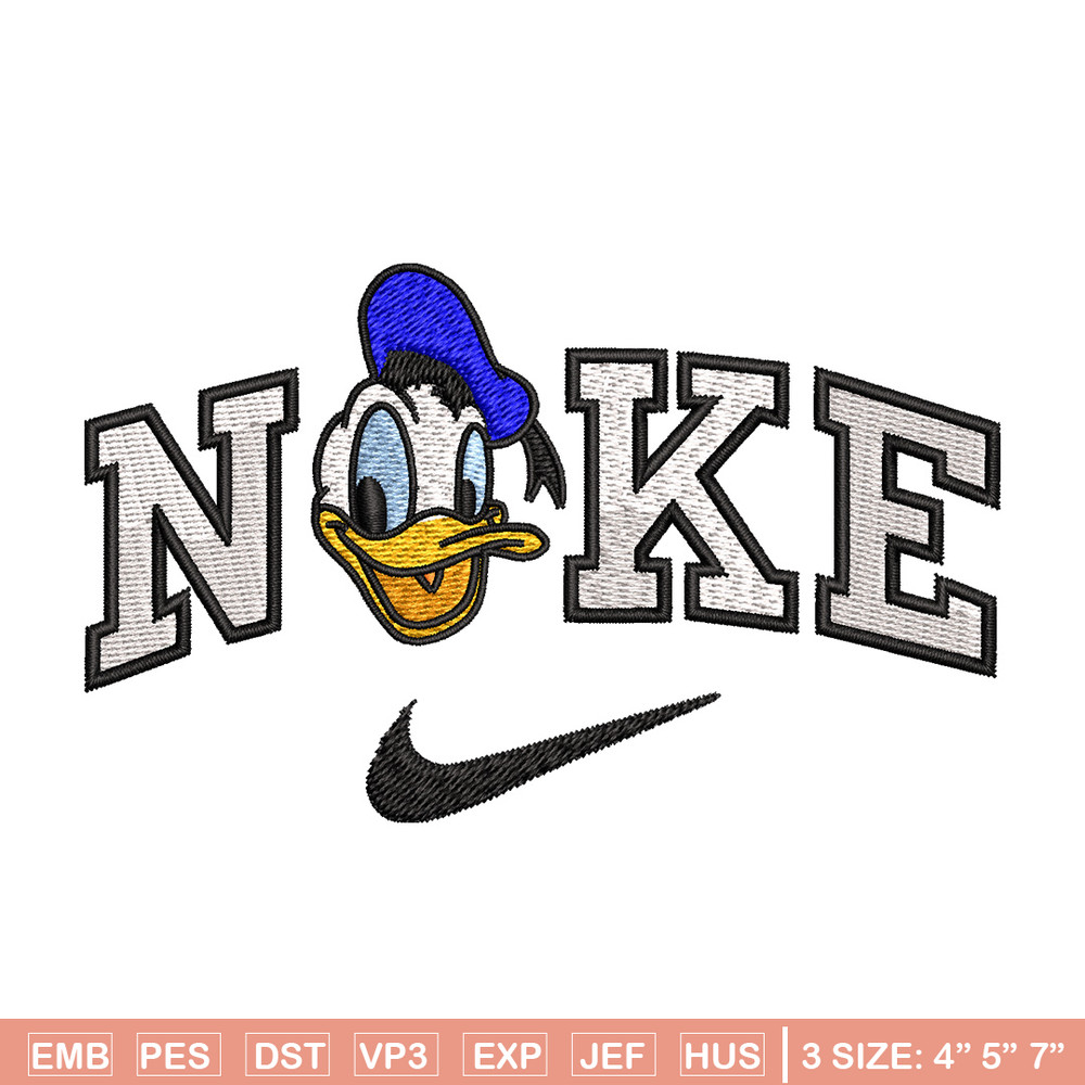 Nike x duck embroidery design, Disney embroidery, Nike design, Embroidery shirt, Embroidery file, Digital download.jpg