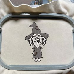 Witch Blue Dog Ghost Halloween Embrodiery Design, Cartoon Blue Dog Embroidery Design, Horror Halloween Embroidery Machine File, 3 Sizes