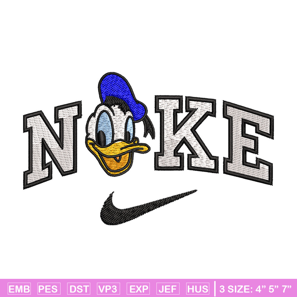 Nike x duck embroidery design, Disney embroidery, Nike design, Embroidery shirt, Embroidery file, Digital download.jpg