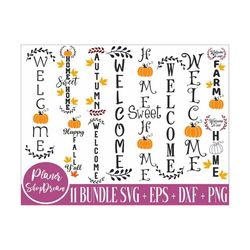 11 fall porch svg,welcome sign svg,autumn svg,fall svg, fall vertical sign bundle svg,welcome porch sign svg,vertical we