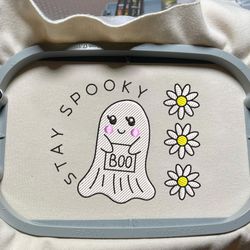 Spooky Boo Embroidery Machine Design, Spooky Halloween Embroidery File, Stay Spooky Embroidery Design, Instant Download