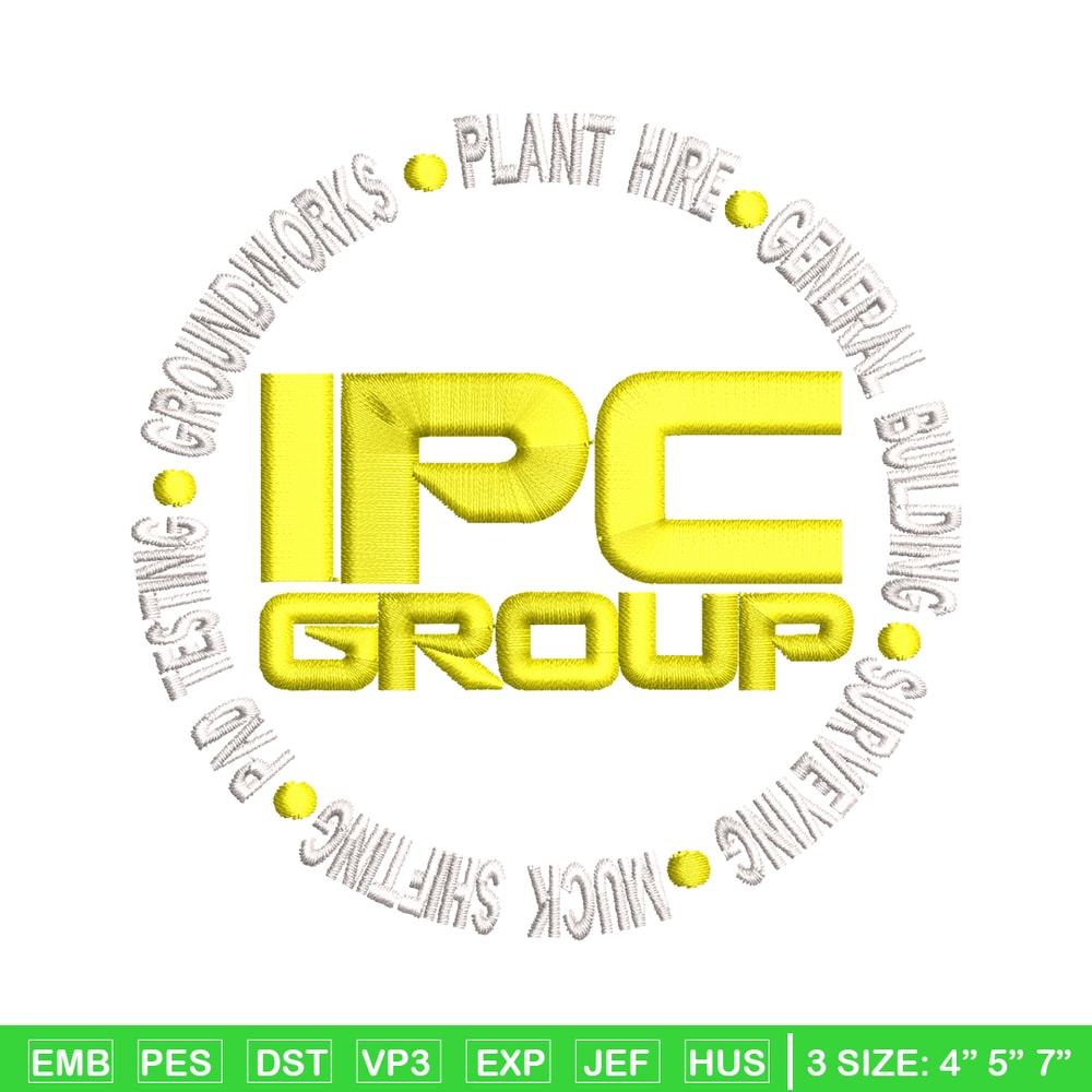 IPC Group logo embroidery design, IPC Group embroidery, logo design, logo shirt, Embroidery file, Instant download.jpg