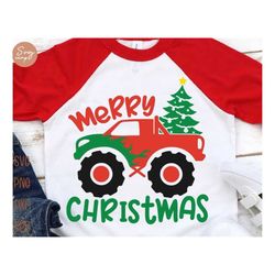 christmas truck svg, monster truck svg, christmas tree svg, merry christmas svg, boys christmas svg, kids christmas shir
