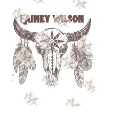 lainey wilson sublimation png, cow skull, rustic country western png, 2 png files