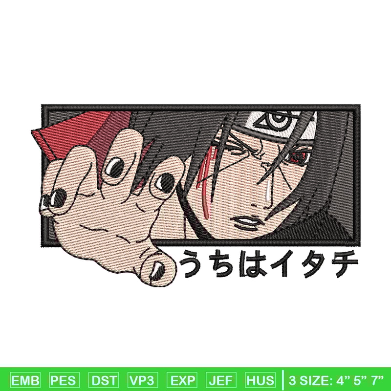 Itachi finger embroidery design, Naruto embroidery, anime design, embroidery file, anime shirt, Digital download.jpg