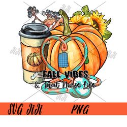 fall vibes and that nurse life png, nurse leopard pumpkin png, fall coffee png