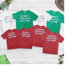 mouse ears t-shirt vacay shirts happiest place on earth shirt colorful matching family tshirts retro vacation shirts mag