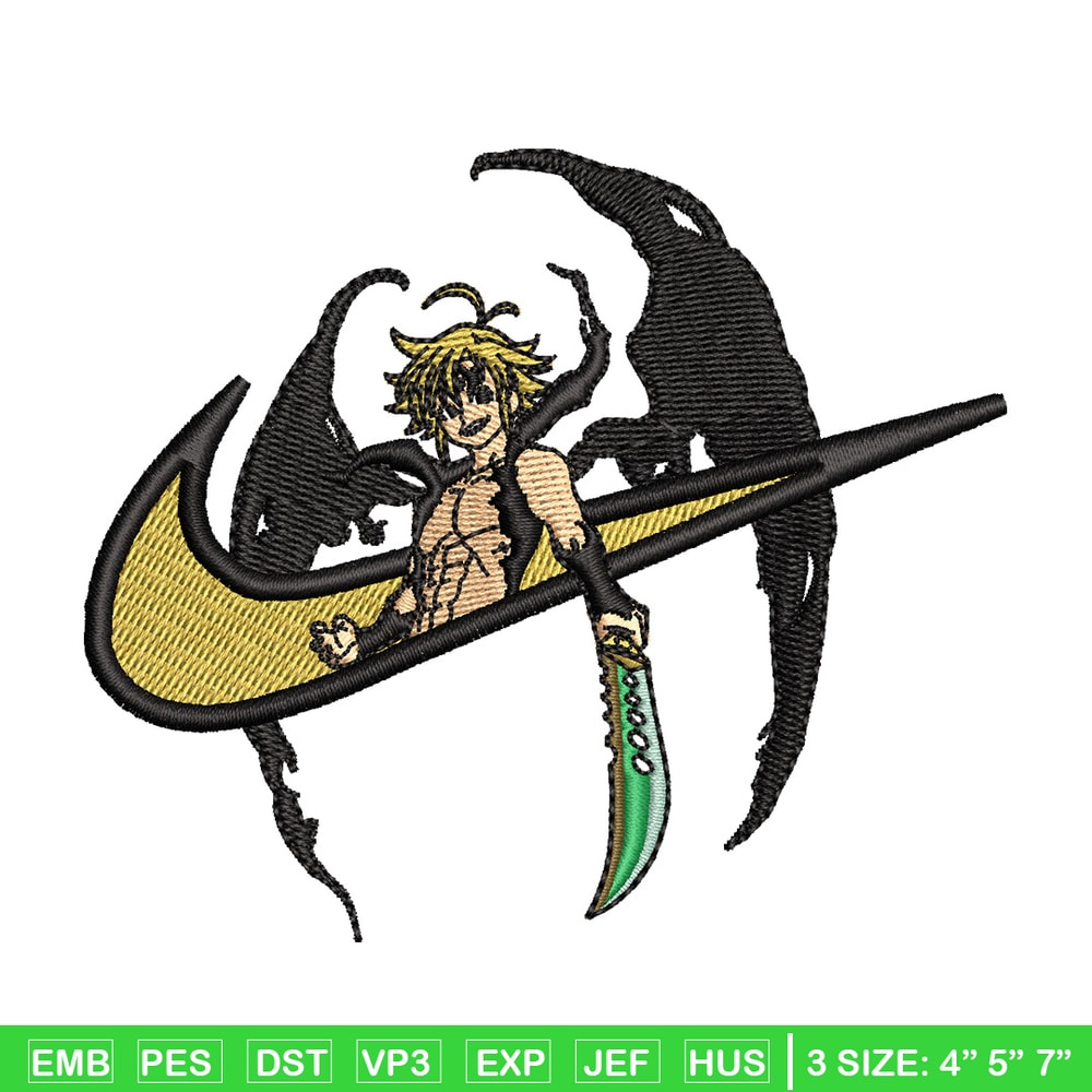 Nike x Meliodas embroidery design, Meliodas embroidery, Nike design, Embroidery shirt, Embroidery file, Digital download.jpg
