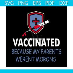 vaccinated, my parents werent morons, morons, parents,svg png, dxf, eps