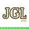 JGL logo embroidery design, JGL logo embroidery, logo design, logo shirt, Embroidery file, Instant download.jpg