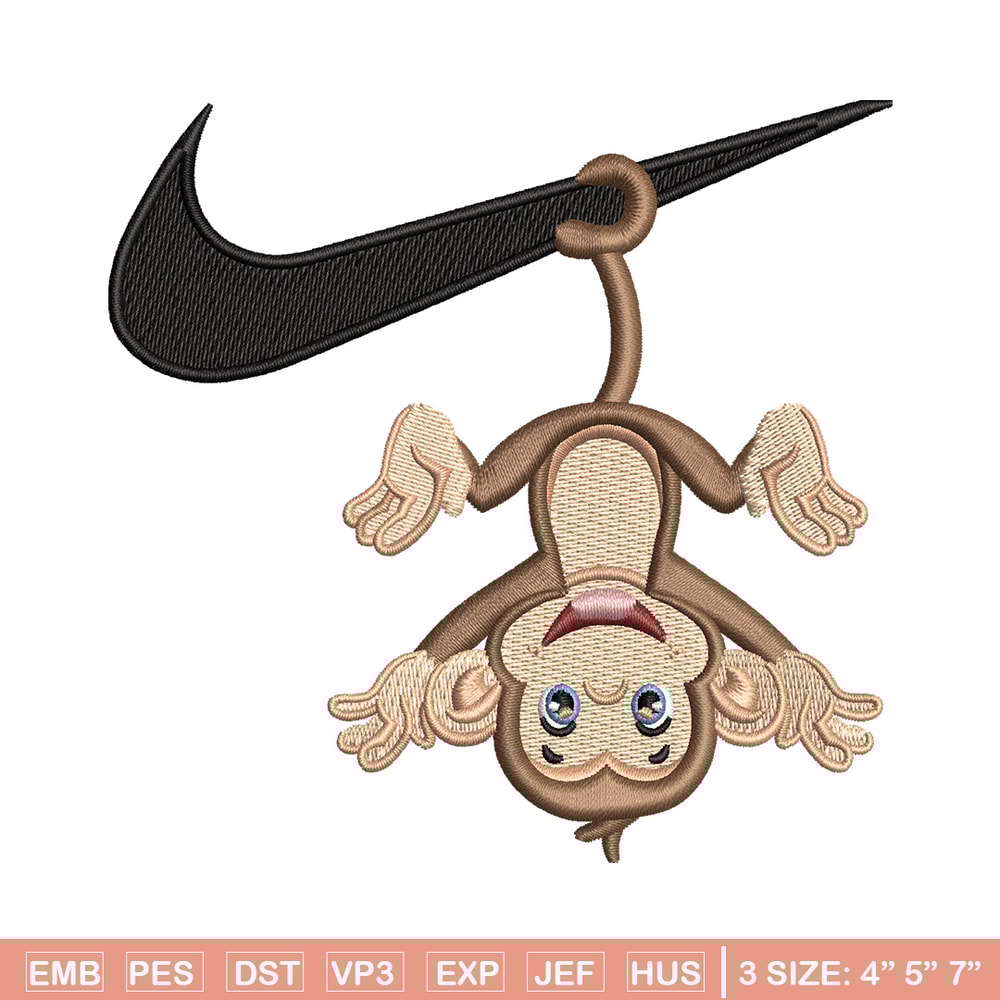 Nike x monkey embroidery design, Monkey embroidery, Nike design, Embroidery shirt, Embroidery file, Digital download.jpg