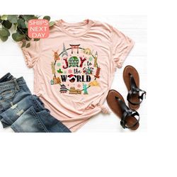 joy to the world shirt, epcot world showcase, disney christmas shirt, epcot christmas shirt, disney epcot shirt, disney