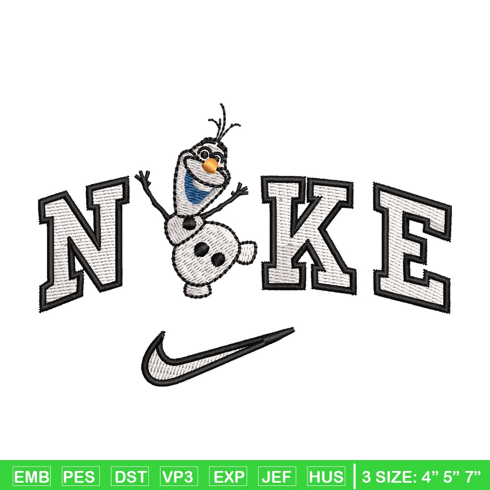 Nike x olaf embroidery design, Disney embroidery, Nike design, Embroidery shirt, Embroidery file, Digital download.jpg