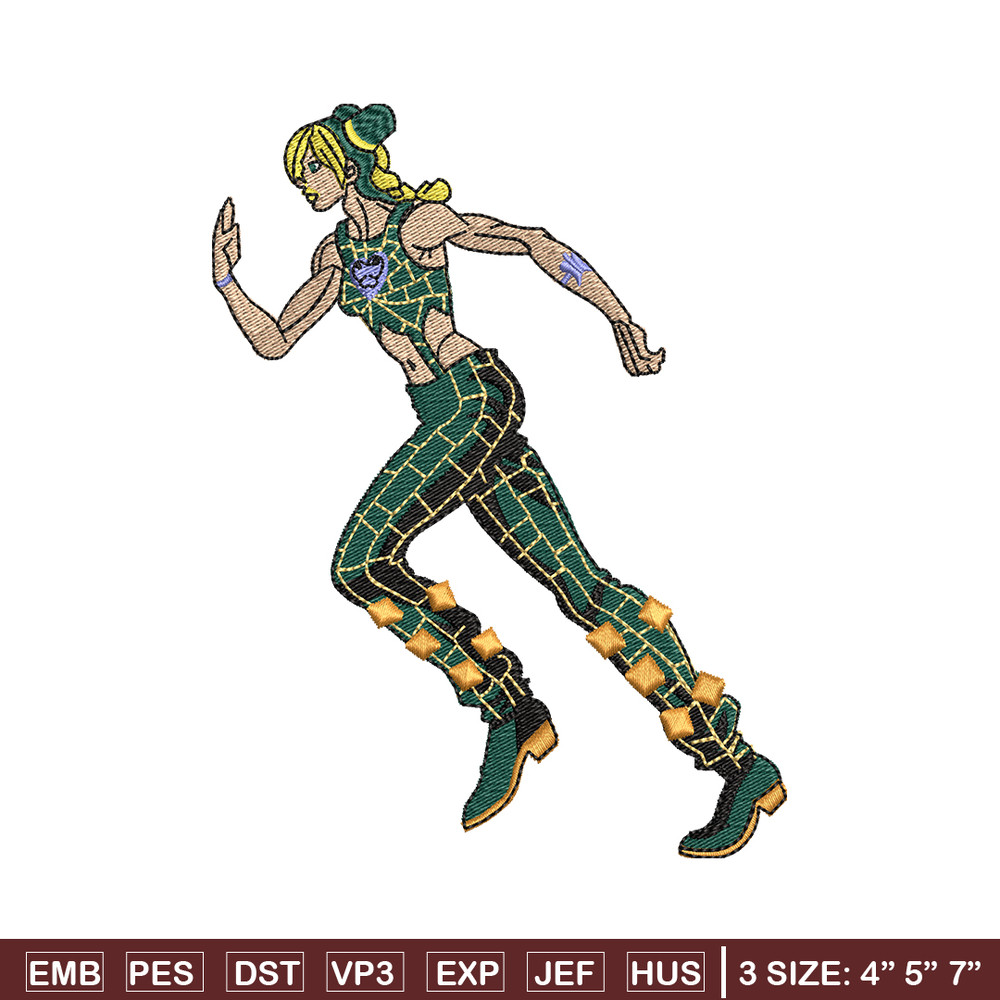 Jolyne Cujoh embroidery design, JoJo's bizarre adventure embroidery, logo design, Embroidery shirt, Instant download.jpg